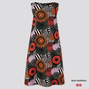 Marimekko floral cotton A-line sleeveless dress